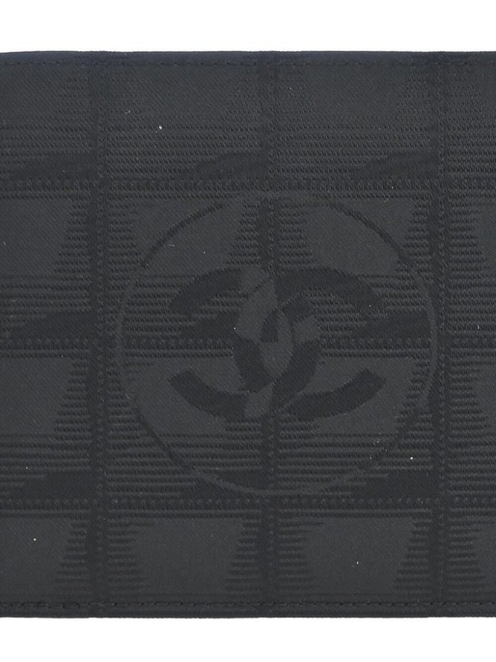 Chanel Black Jacquard Nylon Travel Line Bifold Wallet